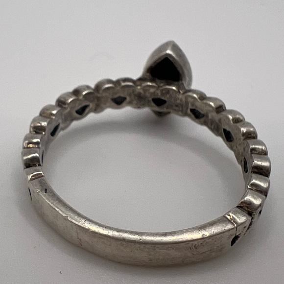 Sodalite Heart Band Sterling Silver Ring, Size 9, Purple Blue - Picture 5 of 6